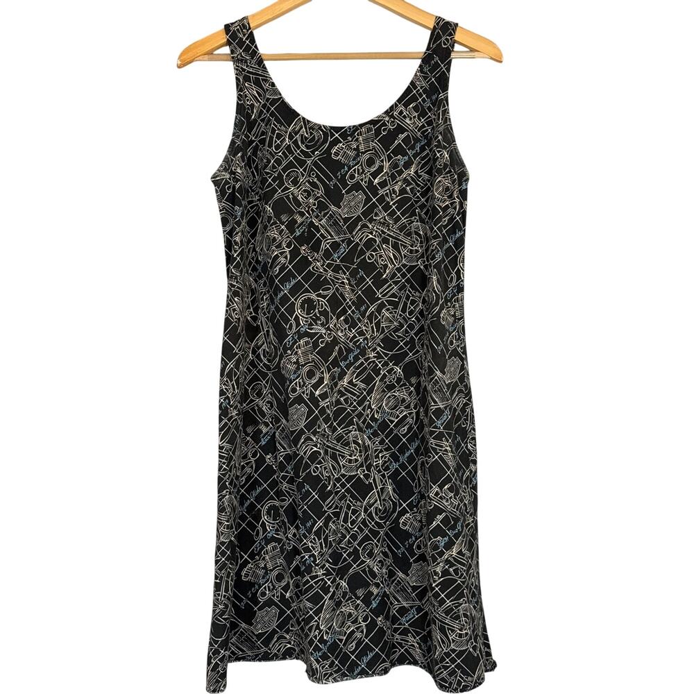 Vintage Harley Davidson Sheath Dress Sleeveless Print Logo Sundress Women Medium